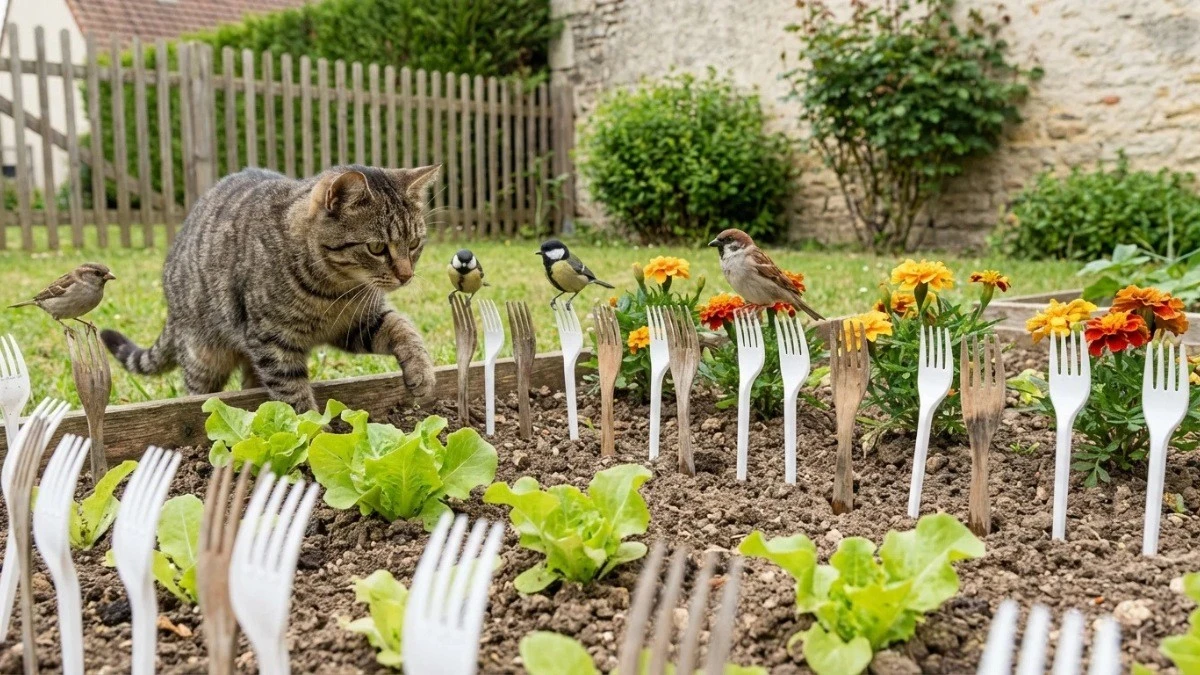 Quel trucco da giardinieri che tiene lontane gatti e uccelli dal tuo orto